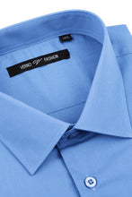Verno Fashion "Icon" Light Blue Laydown Cotton Blend Dress Shirt