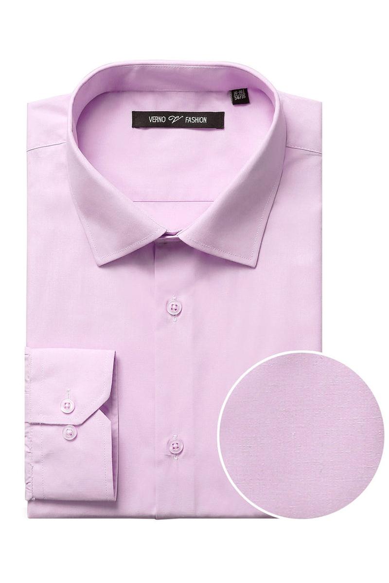 Verno Fashion "Icon" Pink Laydown Cotton Blend Dress Shirt