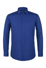 Verno Fashion "Icon" Royal Blue Laydown Cotton Blend Dress Shirt