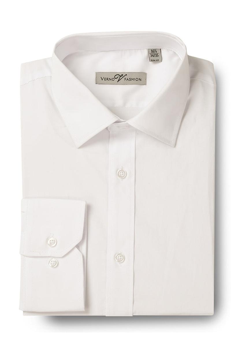 Verno Fashion "Legend" Ivory Laydown Cotton Blend Dress Shirt
