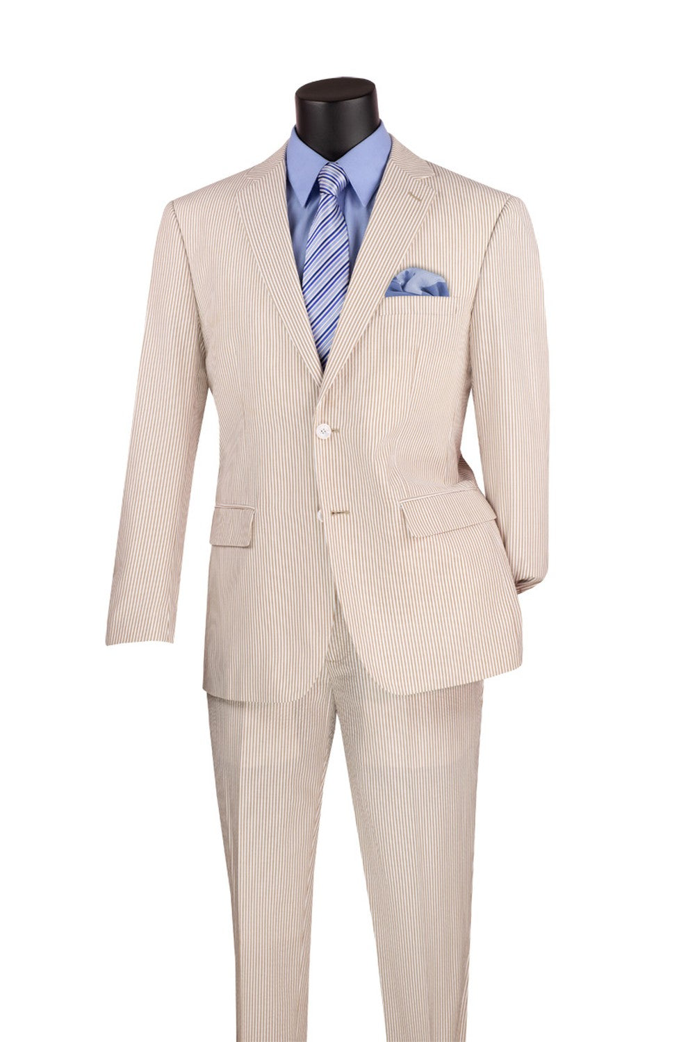 "Seersucker" Tan 2-Button Notch Suit (2-Piece Set)