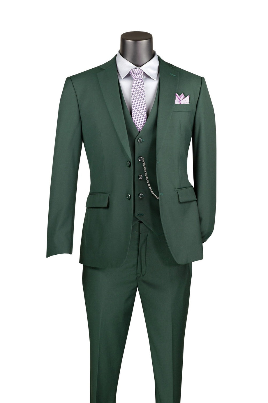 "Preston" Hunter Green 2-Button Notch Suit (3-Piece Set)