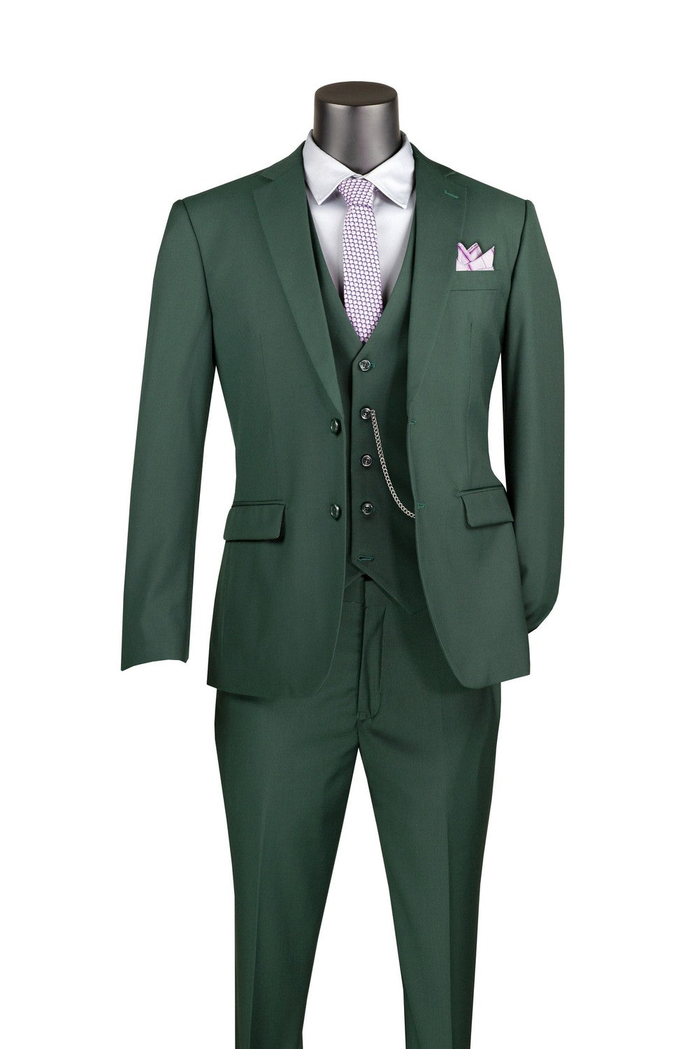 "Preston" Hunter Green 2-Button Notch Suit (3-Piece Set)