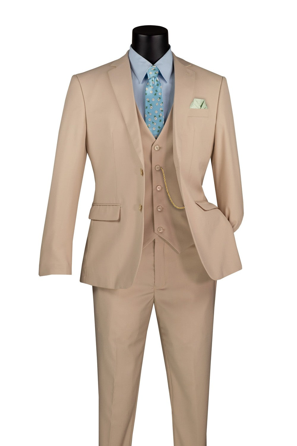 "Preston" Stone 2-Button Notch Suit (3-Piece Set)