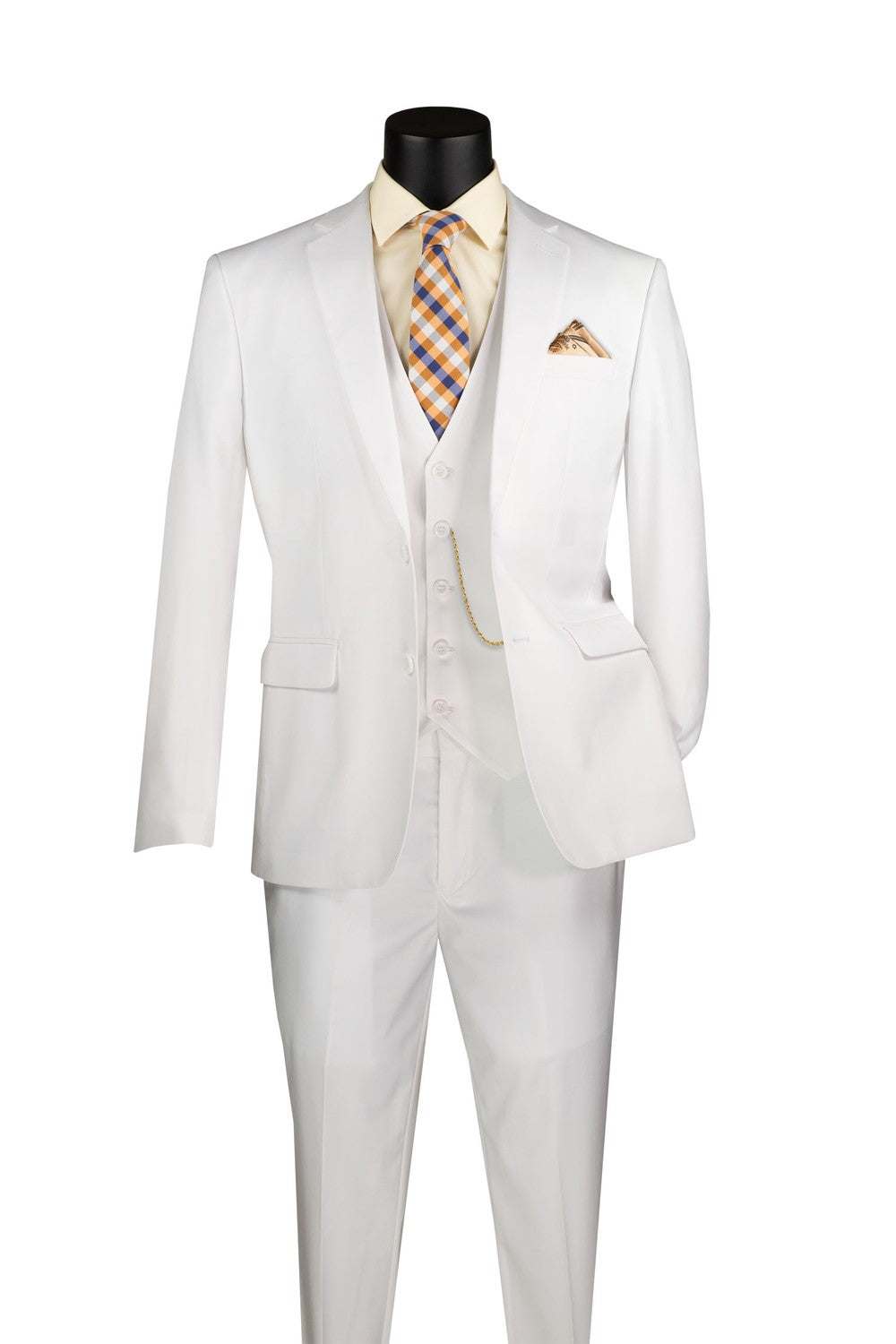 "Preston" White 2-Button Notch Suit (3-Piece Set)