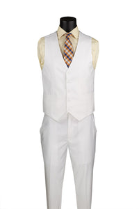 "Preston" White 2-Button Notch Suit (3-Piece Set)