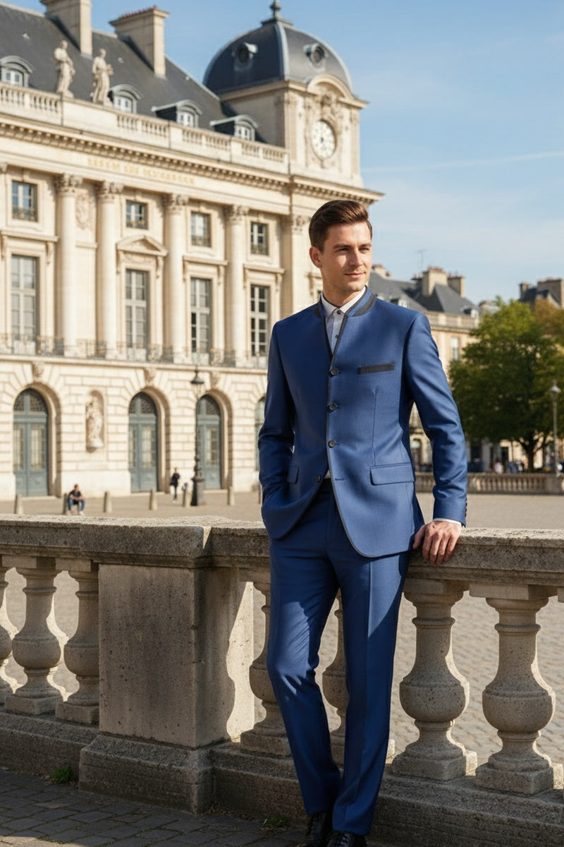 Vinci "Darius" Blue Tuxedo (2-Piece Set)