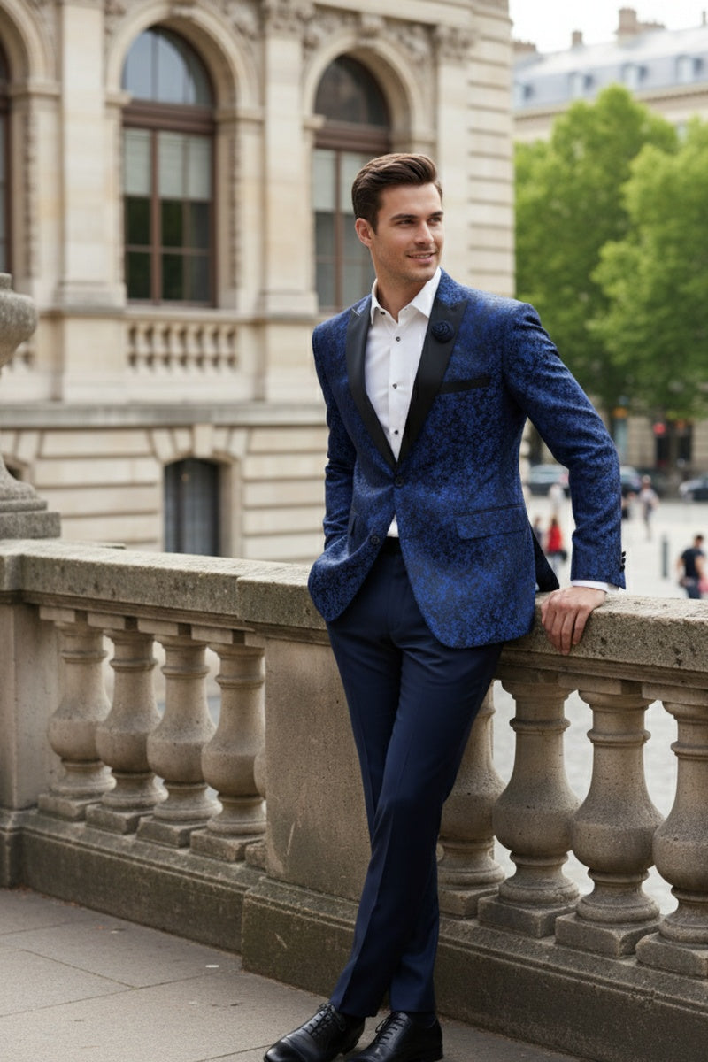 "Elegant" Blue Tuxedo Jacket (Separates)