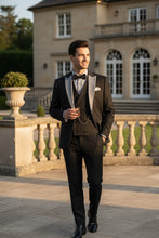 Vinci "Flare" Black 1-Button Peak Tuxedo (4-Piece Set)