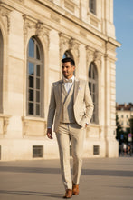 "Flare" Ecru 1-Button Peak Tuxedo (4-Piece Set)