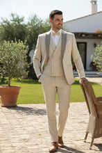 "Flare" Ecru 1-Button Peak Tuxedo (4-Piece Set)