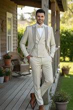 Vinci "Flare" Ecru 1-Button Peak Tuxedo (4-Piece Set)