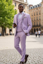 "Flare" Lavender 1-Button Peak Tuxedo (4-Piece Set)