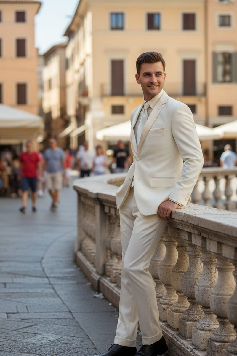 Vinci "Giorgio" Ivory 2-Button Notch Tuxedo (2-Piece Set)