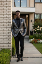 "Giza Glamour" Silver Tuxedo Jacket (Separates)