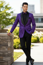 Vinci "Impressions" Purple Tuxedo Jacket (Separates)