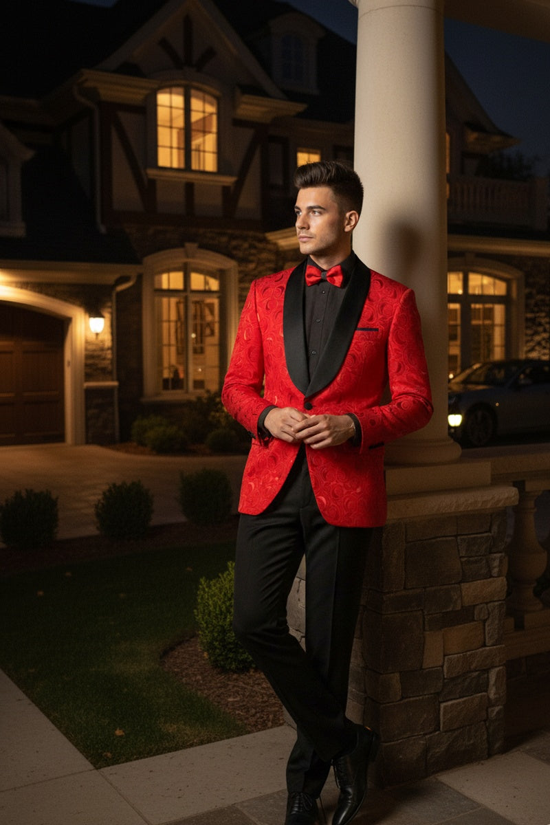 "Impressions" Red Tuxedo Jacket (Separates)
