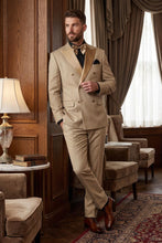 Vinci "Kingsley" Beige Double-Breasted Tuxedo (2-Piece Set)