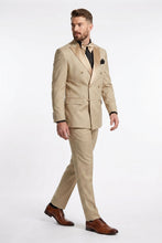 Vinci "Kingsley" Beige Double-Breasted Tuxedo (2-Piece Set)