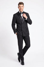 Vinci "Kingsley" Black Double-Breasted Tuxedo (2-Piece Set)