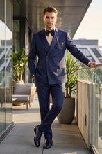 Vinci "Kingsley" Navy Double-Breasted Tuxedo (2-Piece Set)