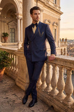 Vinci "Kingsley" Navy Double-Breasted Tuxedo (2-Piece Set)