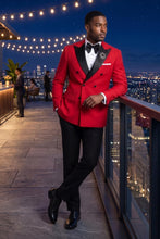 Vinci "Kingsley" Red Double-Breasted Tuxedo (2-Piece Set)
