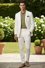 "Linen" White 2-Button Notch Suit (2-Piece Set)
