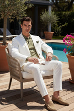 "Linen" White 2-Button Notch Suit (2-Piece Set)