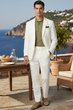 Vinci "Linen" White 2-Button Notch Suit (2-Piece Set)