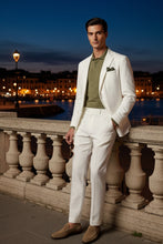 Vinci "Linen" White 2-Button Notch Suit (2-Piece Set)