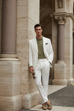 Vinci "Linen" White 2-Button Notch Suit (2-Piece Set)