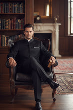 "Mandarin" Black 5-Button Suit (2-Piece Set)