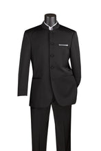 Vinci "Mandarin" Black 5-Button Suit (2-Piece Set)