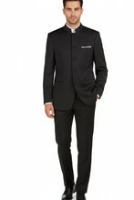 Vinci "Mandarin" Black 5-Button Suit (2-Piece Set)