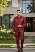 Vinci "Mandarin" Burgundy 5-Button Suit (2-Piece Set)