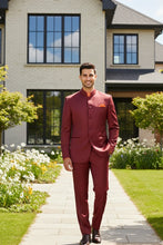Vinci "Mandarin" Burgundy 5-Button Suit (2-Piece Set)