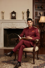 Vinci "Mandarin" Burgundy 5-Button Suit (2-Piece Set)