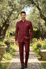 Vinci "Mandarin" Burgundy 5-Button Suit (2-Piece Set)
