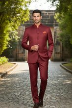 Vinci "Mandarin" Burgundy 5-Button Suit (2-Piece Set)