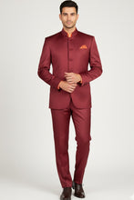 Vinci "Mandarin" Burgundy 5-Button Suit (2-Piece Set)