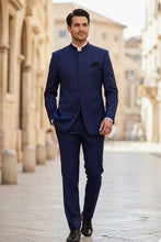 "Mandarin" Navy 5-Button Suit (2-Piece Set)