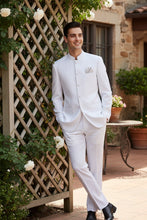 "Mandarin" White 5-Button Suit (2-Piece Set)