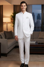 Vinci "Mandarin" White 5-Button Suit (2-Piece Set)