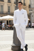 Vinci "Mandarin" White 5-Button Suit (2-Piece Set)