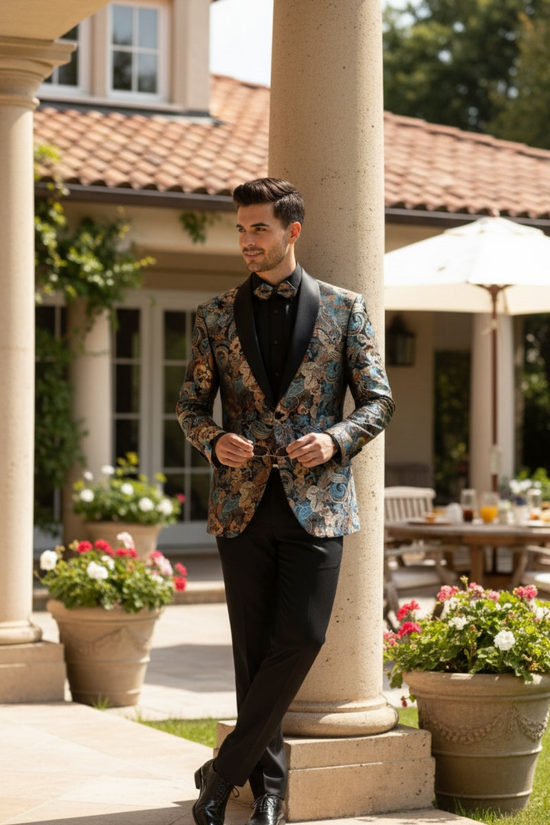 Vinci "Mateo II" Teal Tuxedo Jacket (Separates)