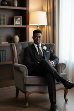 Vinci "Nico" Black Vinci 1-Button Shawl Tuxedo (3-Piece Set)