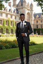 Vinci "Nico" Black Vinci 1-Button Shawl Tuxedo (3-Piece Set)