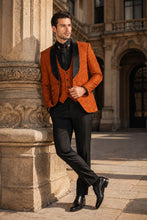 Vinci "Nico" Caramel Vinci 1-Button Shawl Tuxedo (3-Piece Set)