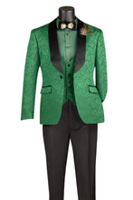 Vinci "Nico" Green Vinci 1-Button Shawl Tuxedo (3-Piece Set)
